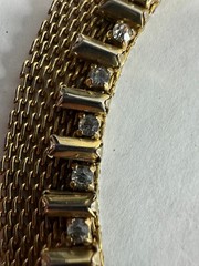 Vintage Necklace Hattie Carnegie Panther Link Rhinestone Collar Signed 15 in