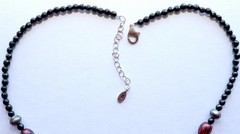 BARSE Sterling Necklace 19″ Black Dark Red Gray Beads Balls .925 Silver THAI