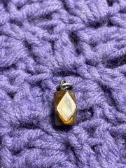 Vintage Faceted Tiger’s Eye Stone Pendant 0.5 inch