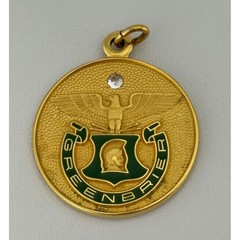 Vintage Greenbrier Military School Gold Filled GF Enamel Pendant Lewisburg WV