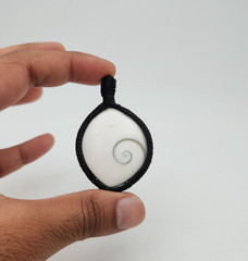 Handmade Macrame Gemstone Pendant Natural Shiva Eye Necklace Boho Jewelry