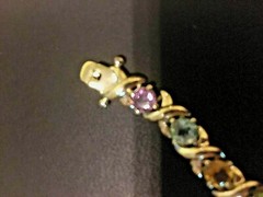 Vintage 925 Sterling Silver FAS/Gemstone Tennis Bracelet – 7″