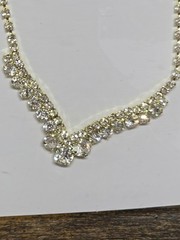 Avon(Deb) 2pc Lot Of 3 Goldtone Jewelry Necklace, Earrings Sets Faux Diamonds