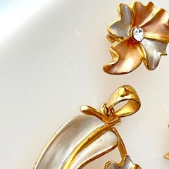 Vintage Tropical Rare Pendant Earrings Set Signed EB Estee Lauder Promo 1990s