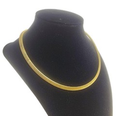 Vintage Gold Tone Omega Snake Chain Necklace 16.5 Inches