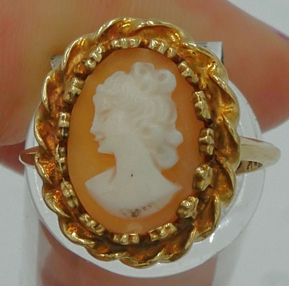 10KT ROSE GOLD CAMEO RING SIZE 6.75 ; 4.3 GRAMS FREE SHIPPING
