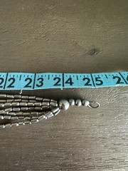 Vintage Multi Strand Asymmetrical Hammered Silver Tone Oval Pendant Necklace