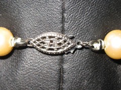 Vintage Knotted Pearl Single Strand 18” Necklace Sterling Silver Clasp