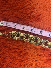 Vintage Monet Gold Tone Heavy Chunky Cuban Round Link Chain Necklace