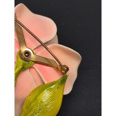 Vintage Rose Brooch Peach Pink Enamel Flower Pin Floral Botanical