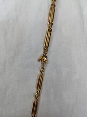 Signed Monet Bar Panel Link Chain Necklace Gold Plated Retro 70s Ex Long 36 In