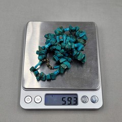 Vintage Turquoise Stone Nugget Bead Necklace 22 in 59 grams