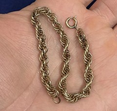 DETAIL! Bright 12k Gold Filled Rope Bracelet 7” 5.2mm Shiny GF Vtg victorian 4g