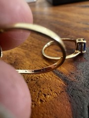 VTG 10K Yellow Gold Two Rings Toi et Moi Ruby Sapphire Ring Set sz 4.25 2.39 Gr