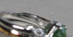 Pre-owned Sterling Silver 18KT Gold Plate Helenite Ring 3.7g Size 10 BGE #B184