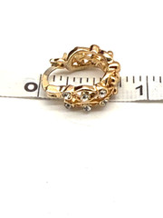 VINTAGE 18KGP Cubic Zirconia Hoop Earrings Post Pierced Ear *GOOD QUALITY*