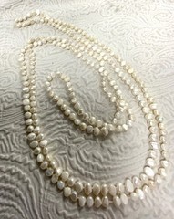 Vintage Freshwater Baroque Pearl Hand Knotted High Luster Rope 66” Necklace