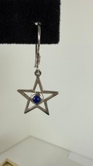 Vintage Sterling Silver SOMA Moon & Star Mismatch Earrings Lapis Celestial 925