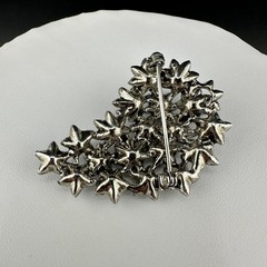Vintage Rhinestone Brooch Smokey Gray Star Celestial Galaxy Sparkle Cluster