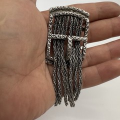 VTG Signed Goldette Tassel Brooch Pin Pendant Buckle Statement Art Deco Style