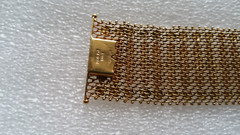 Italian Mesh Bracelet 18k Gold Charm Wide Vintage Yellow Woven Women’s Men’s Old
