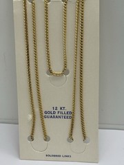 NEW (NOS) Gold Filled Chain Necklace 2mm 24″ SOLDERED LINKS
