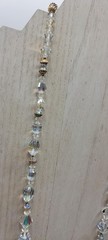 Vintage Necklace Clear AB Glass Bead Gold Tone 26″ Sparkle Bling EUC