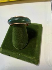 Vintage SOLID 14KT Gold Stamped Jade Size 8.5 Ring 4.66g New Old Stock!