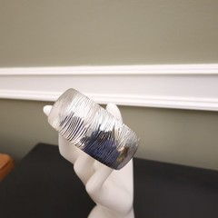 VicenzaSilver bracelet JCM 925 sterling silver textured cuff hinged 6.75 in fit