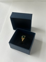 Vintage Green Cubic Zirconia Ring Gold Plated Womens Size 7.5