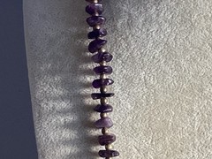INCREDABLE AUTHENTIC NATURAL AMETHYST LARGE STONE BEAD NECKLACE MUST SEE NR