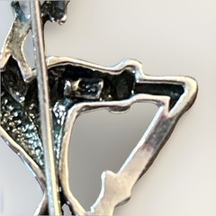 Sterling Silver 925 Fashionable Deco Lady Brooch 2 1/2 inches 9.4 grams