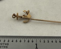 Antique Victorian Solid 10k Gold Ships Anchor Stick Pin