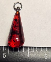 Vintage Brown Natural Amber Pendant from Latvia, Teardrop Shaped