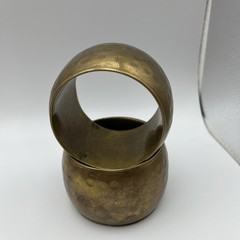 Vintage Hand Hammered Brass Bangle Chunky 2 Inches Wide-set Of 2