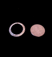 Vintage Sparkling Silvertone Rhinestone Open Circle Brooch Pin 1 in Wide!