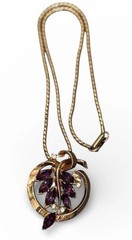 EXQUISITE 1950 CROWN TRIFARI PHILIPPE GOLD PLATED RHINESTONE FLORAL NECKLACE