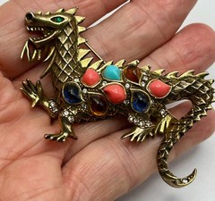 VINTAGE LA ROCO DRAGON BROOCH