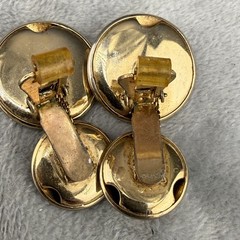 Vintage Hobe Clip On Earrings Gold Tone Ka Fu Statement 80s