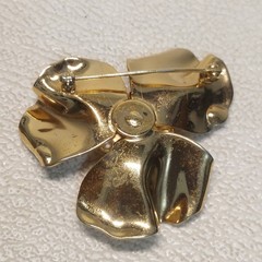 VTG Napier WWII Era Sterling Gold-Wash Floral Brooch 4.5×4cm 11.21g