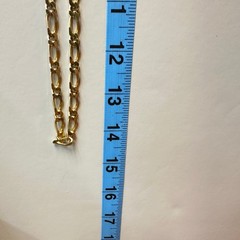 Vintage Figaro Chain Necklace Gold Tone 1990s 1/4″ Thick 29″ Long No Clasp