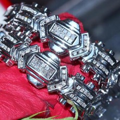14k white gold 9.25″ bracelet 5.50ct natural invisible set diamond 41.4gr C-66