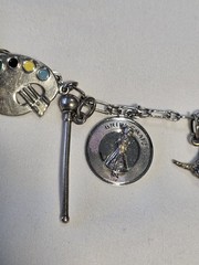 Vintage 1960s Sterling SIlver 925 Charm Bracelet Wells Beau JMS P&B 14 Charms