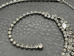 Vintage Rhinestone Crystal Necklace Silver Tone Crystal 16 – 18”