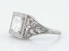 1920’s Royal Iconic Asscher Cut Lab-Created Diamond 925 Silver Vintage Ring