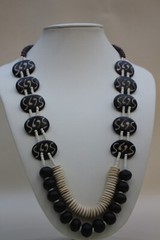 Rare Bone & Horn Beaded Necklace Natural Horn Necklace Ravishing Two Tone Jewel