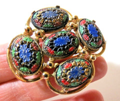 1968 Vintage Sarah Coventry LIGHT OF THE EAST Mosaic Brooch Pin FREE SH