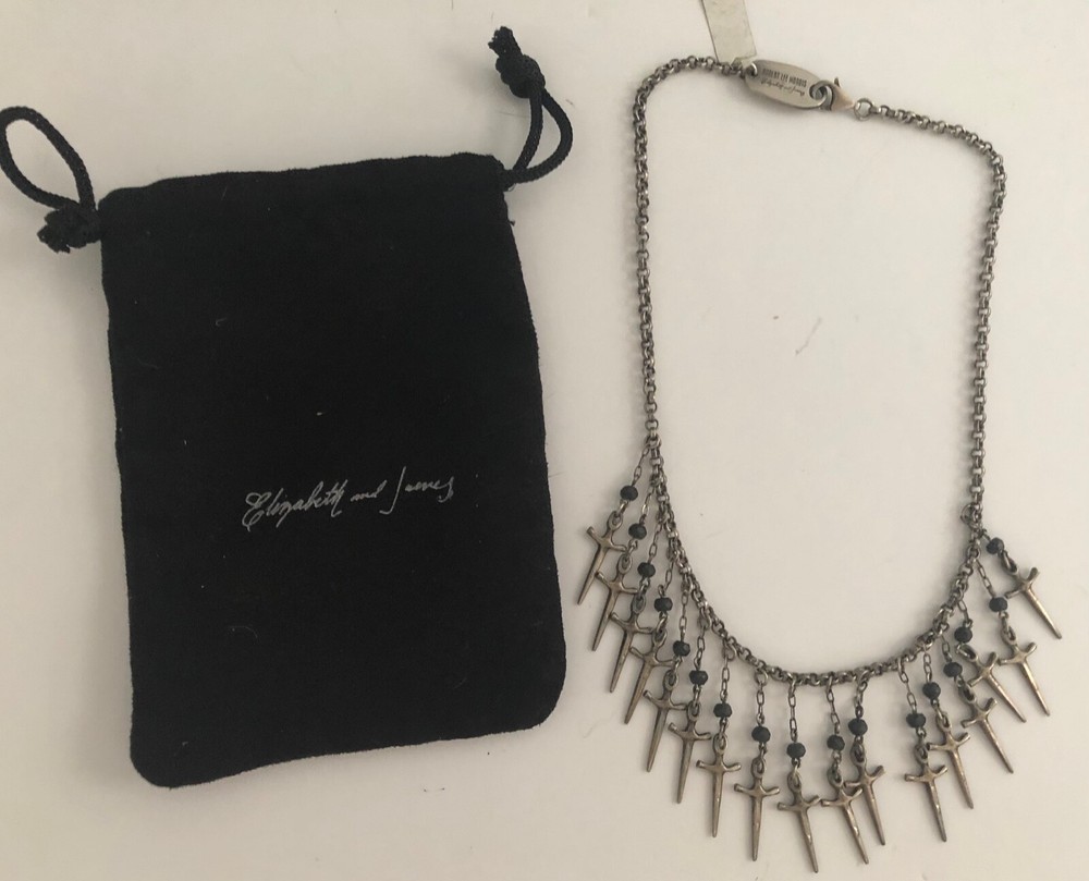 NWT Robert Lee Morris Elizabeth & James Sterling Dagger Necklace W/Pouch $595