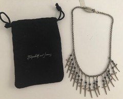 NWT Robert Lee Morris Elizabeth & James Sterling Dagger Necklace W/Pouch $595
