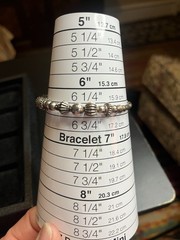 Vintage sterling silver 925 bracelet wire strung beads size 6 1/4